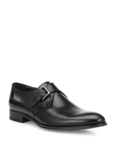 Shop To Boot New York Emmett Leather Monk Strap Shoes In Black