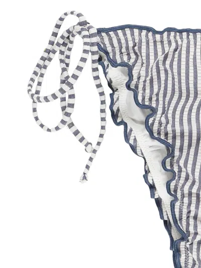 Mc2 Saint Barth Striped Ruffled Bikini In Multi
