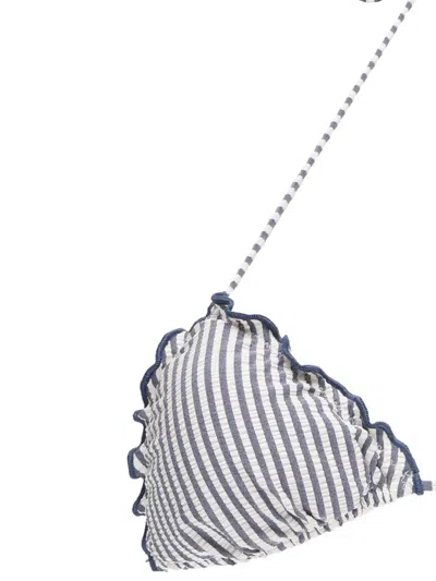 Mc2 Saint Barth Striped Ruffled Bikini In Multi