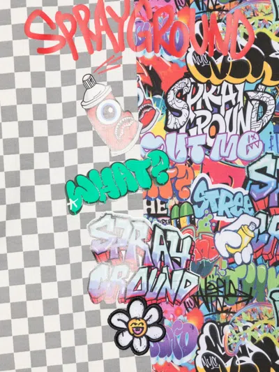 Sprayground Check-print Graffiti-pattern Sweatshirt In Multi