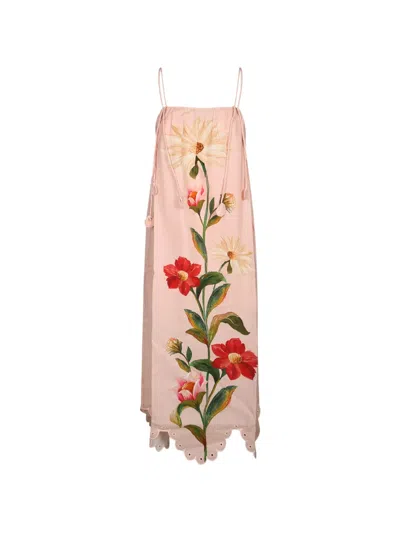 Barbour Farm Rio Floral-print Scalloped-hem Dress In Pink
