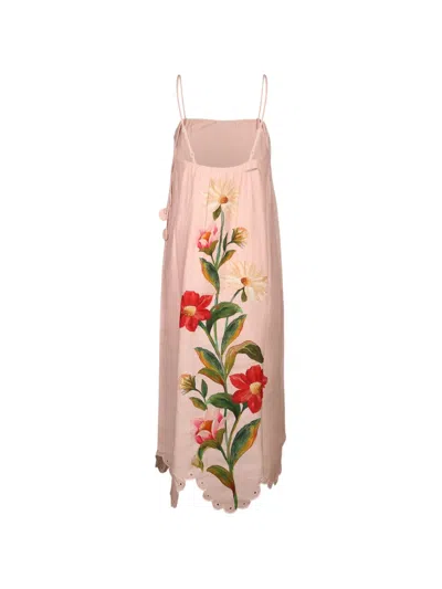 Barbour Farm Rio Floral-print Scalloped-hem Dress In Pink