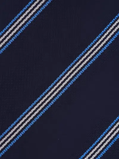 Eton Diagonal-stripe Silk Tie In Blue