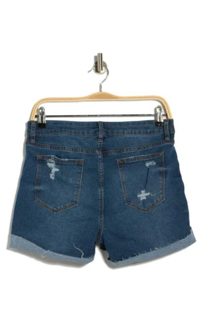 Vigoss Distressed Cuff Shorts In Blue