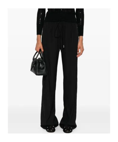 Ermanno Scervino Lace-insert Drawstring Trousers In Black