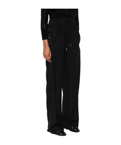 Ermanno Scervino Lace-insert Drawstring Trousers In Black
