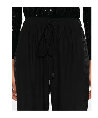 Ermanno Scervino Lace-insert Drawstring Trousers In Black