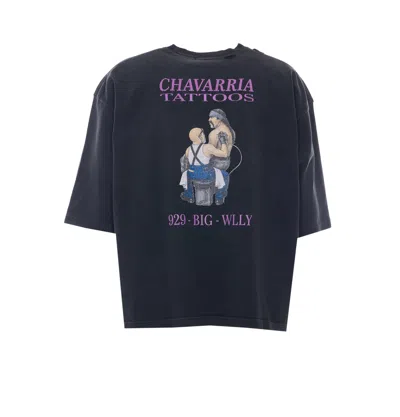 Willy Chavarria Tattoo Buffalo Graphic Crew Neck T Shirt In Black