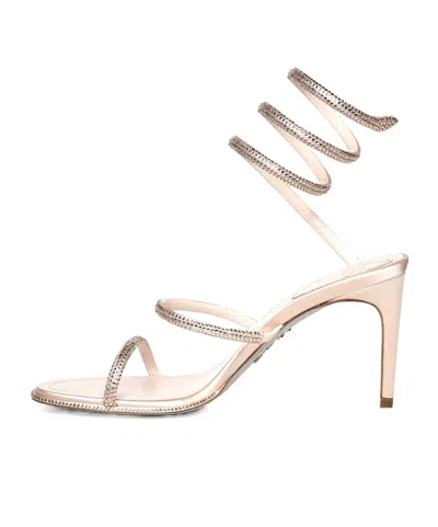 René Caovilla Rene Caovilla Womens Blush Cleo 80 Crystal-embellished Leather Heeled Sandals