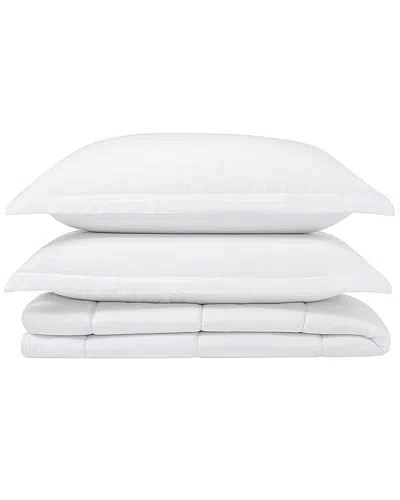 Luxury Home 3pc Comforter Set In White