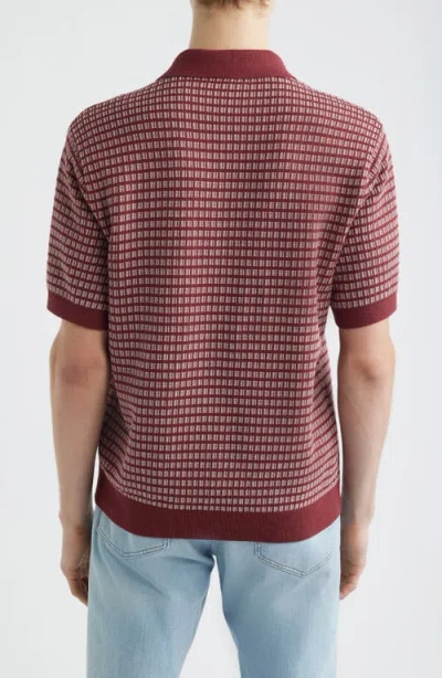 Madewell Jun Sum Stitch Single Button Polo Dusty Merlot In Red