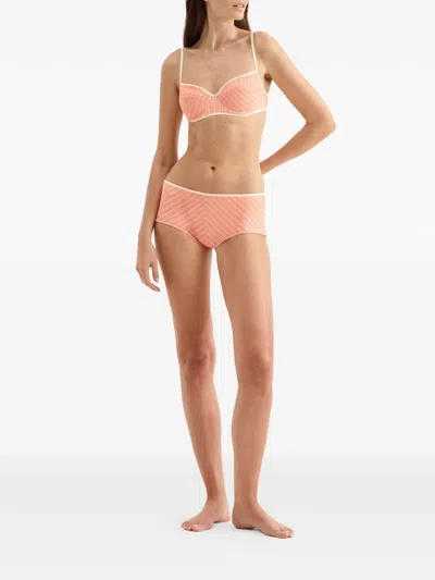 Eres Coconut Patterned Bikini Bra In Pink
