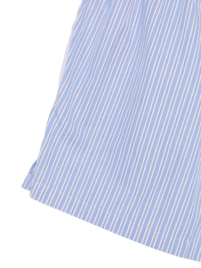 Plan C Striped Drawstring Shorts In Blue