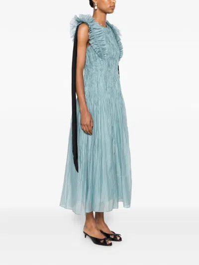 Aje Mathilde Ruffled Dress In Blue