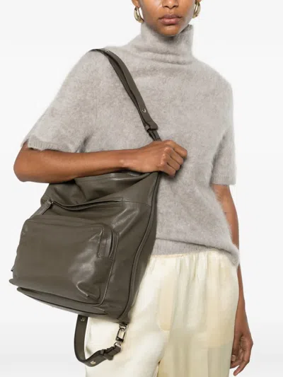 Hags Judy Leather Backpack In Green
