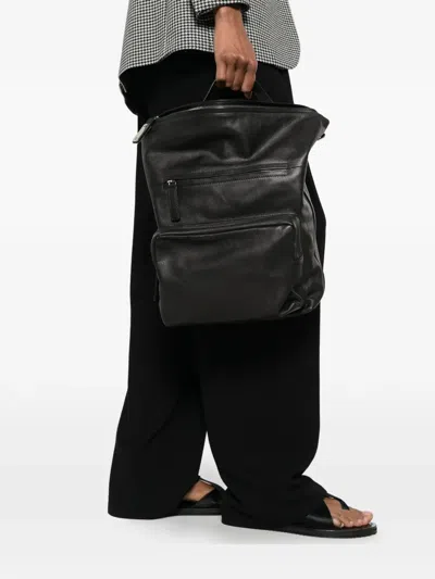 Hags Judy Leather Backpack In Black