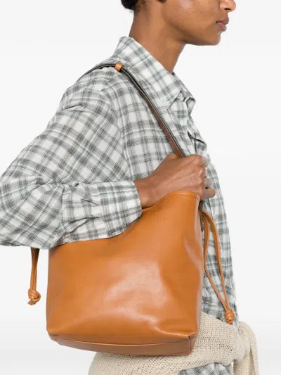 Hags Knotted-drawstring Shoulder Bag In Blue