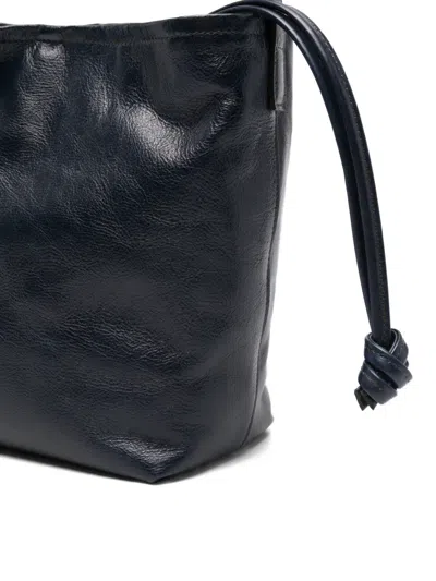 Hags Bubu Leather Shoulder Bag In Blue