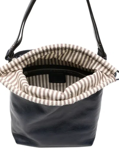 Hags Bubu Leather Shoulder Bag In Blue