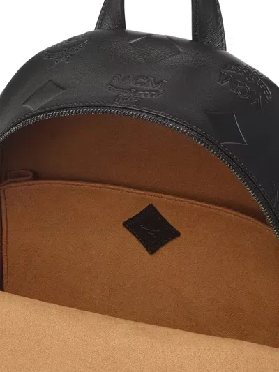 Mcm Stark Backpack In Maxi Monogram Leather In Black
