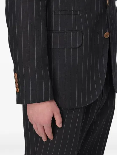 Brunello Cucinelli Pinstripe-pattern Blazer In Black