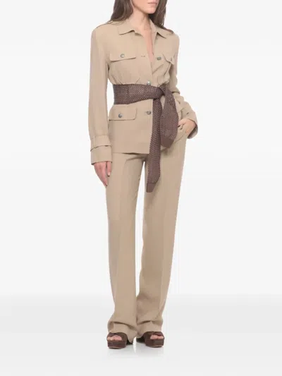 Antonelli Multi-pocket Fitted Jacket In Neutral
