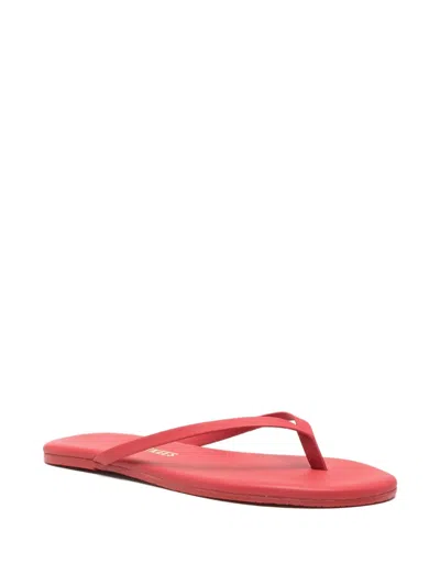 Tkees Solid Leather Flip-flops In Red