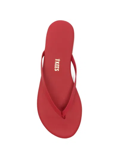 Tkees Solid Leather Flip-flops In Red
