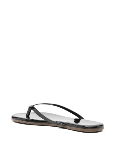 Tkees Glosses Womens Solid Patent Leather Flip-flops In Black