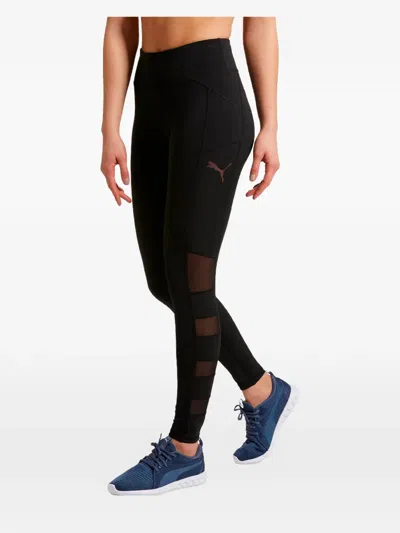 Puma Sharp Shape Mesh-panel Leggings In Black