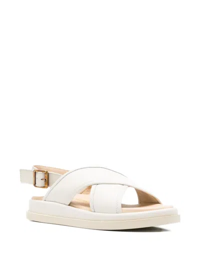 Sergio Moretti Firenze Crossover-strap Slingback Sandals In White