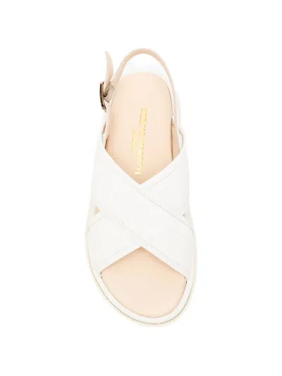 Sergio Moretti Firenze Crossover-strap Slingback Sandals In White