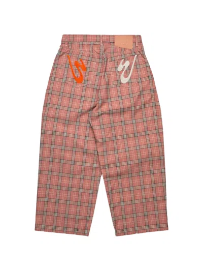 Pdf Check-pattern Pleated Trousers In Pink
