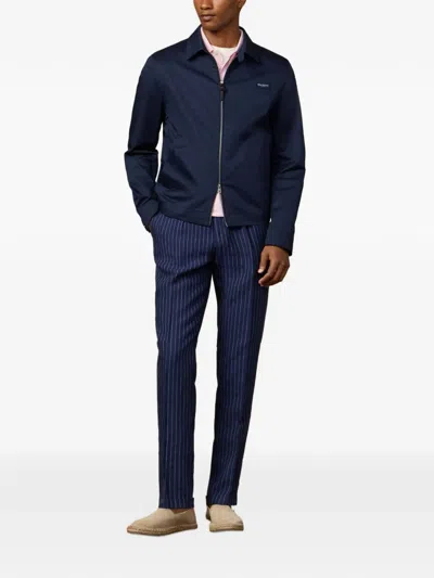 Hackett Logo-patch Bomber Jacket In Multi