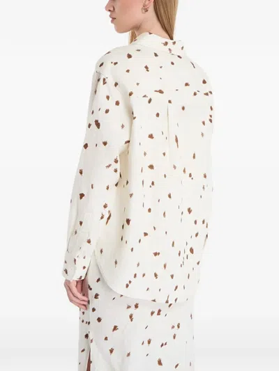 Samsoe & Samsoe Abstract-print Shirt In White