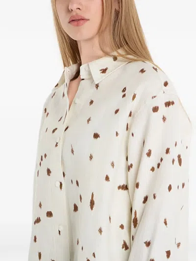 Samsoe & Samsoe Abstract-print Shirt In White