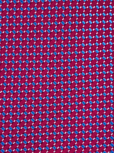 Eton Geometric-pattern Silk Tie In Pink