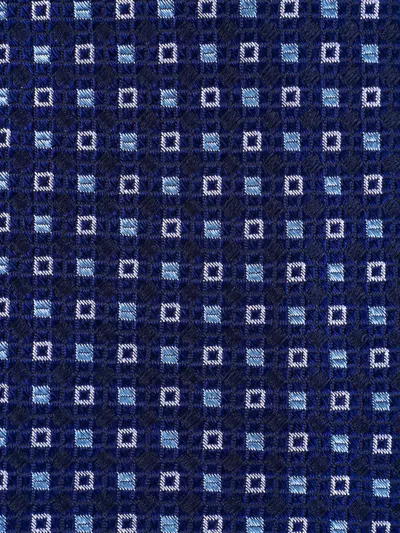 Kiton Geometric-pattern Silk Tie In Blue