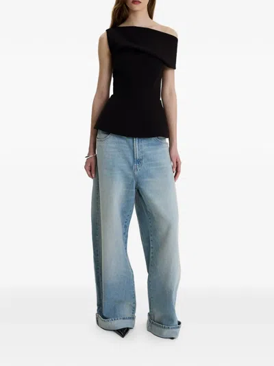 Moos Studio Edit Off-shoulder Peplum Top In Black
