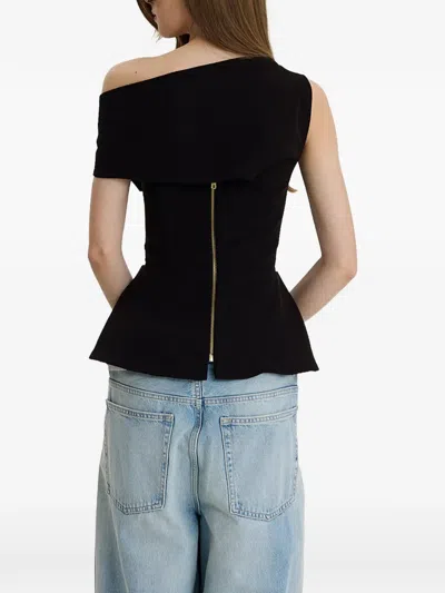 Moos Studio Edit Off-shoulder Peplum Top In Black