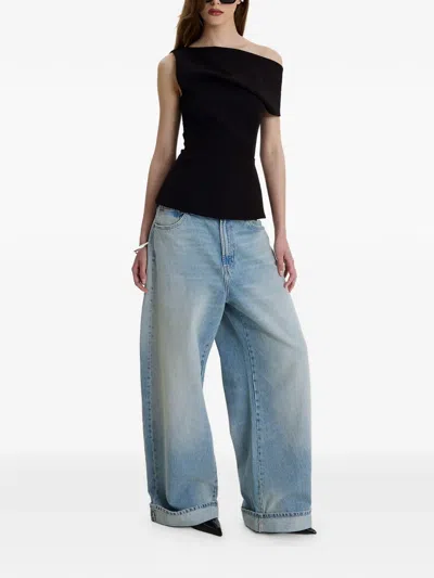 Moos Studio Edit Off-shoulder Peplum Top In Black