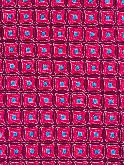 Kiton Geometric-pattern Silk Tie In Pink