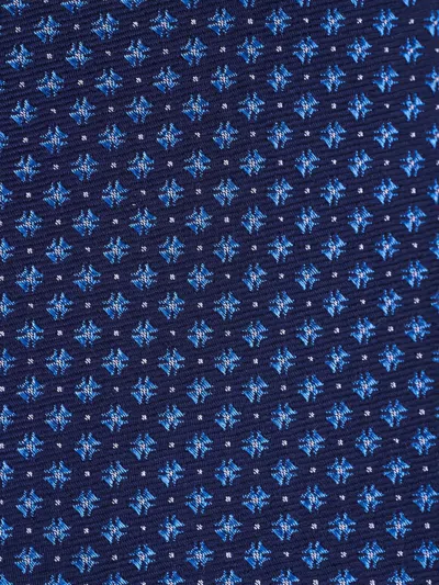 Kiton Geometric-pattern Silk Tie In Blue