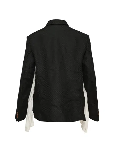 Comme Des Garçons Polyester Jacquard Pattern Jacket In Black