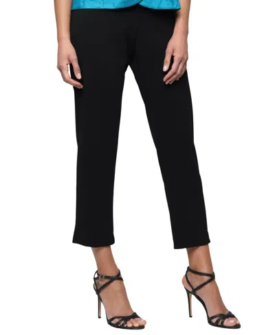 Alex Evenings Petite Pull-on Cropped Pants In Black