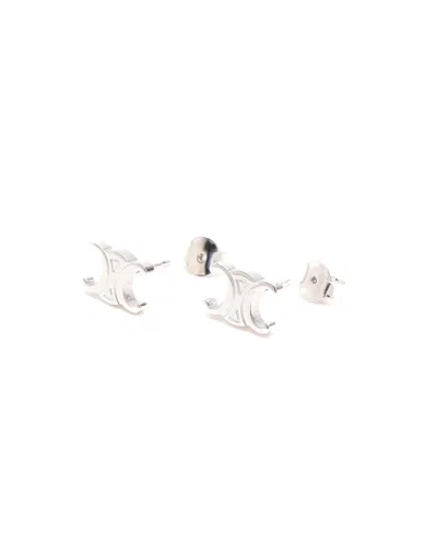 Celine Céline Triomphe Earrings In Silver