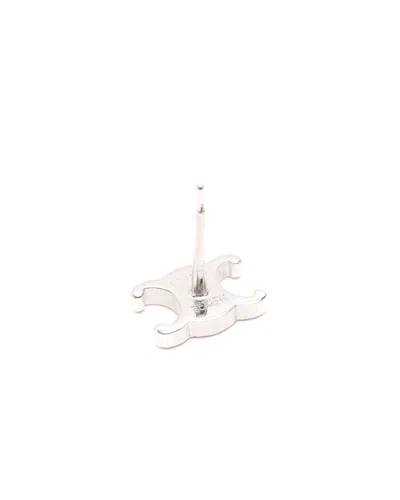 Celine Céline Triomphe Earrings In Silver