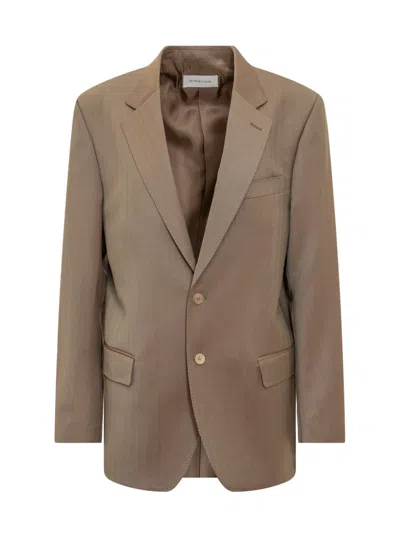 Armarium Brown Solid Notched Lapel Blazer In Brown