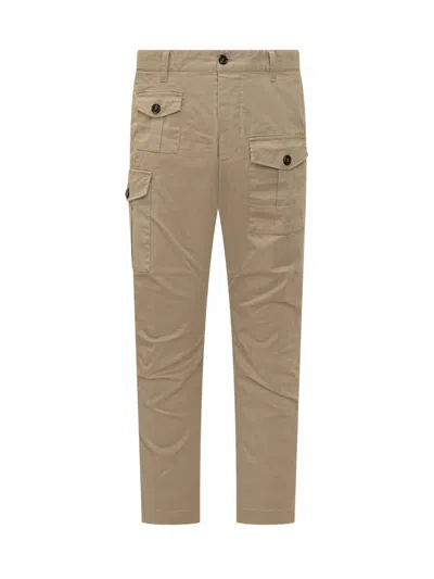Dsquared2 Cargo Trousers With Pockets In Nude