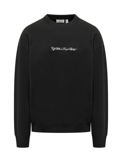 Off-white Script Arrow Diagonal Skate Sweatshirt In Black